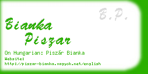 bianka piszar business card
